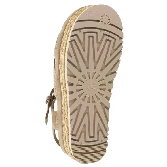 UGG Women's Aubrey Buckled Strappy Platform Suede Sandals Beige Size 9 1/2 - Picture 5 of 5